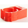 Staffa supporto per tubo ABS colore rosso. Diametro 25mm.
